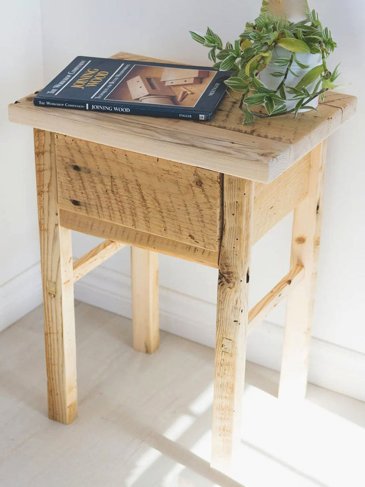 Handcrafted Authentic Reclaimed Barnwood Bedside Table | Salvaged Wood From Prince Edward Island, CA FTN  FTN0051-4