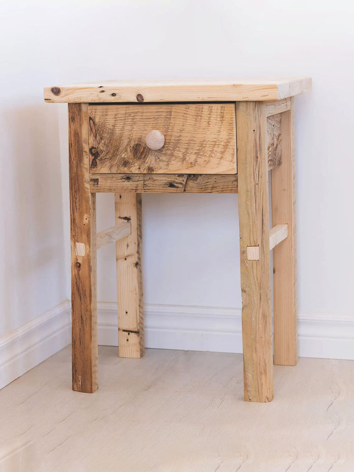 Handcrafted Authentic Reclaimed Barnwood Bedside Table | Salvaged Wood From Prince Edward Island, CA FTN  FTN0051-8