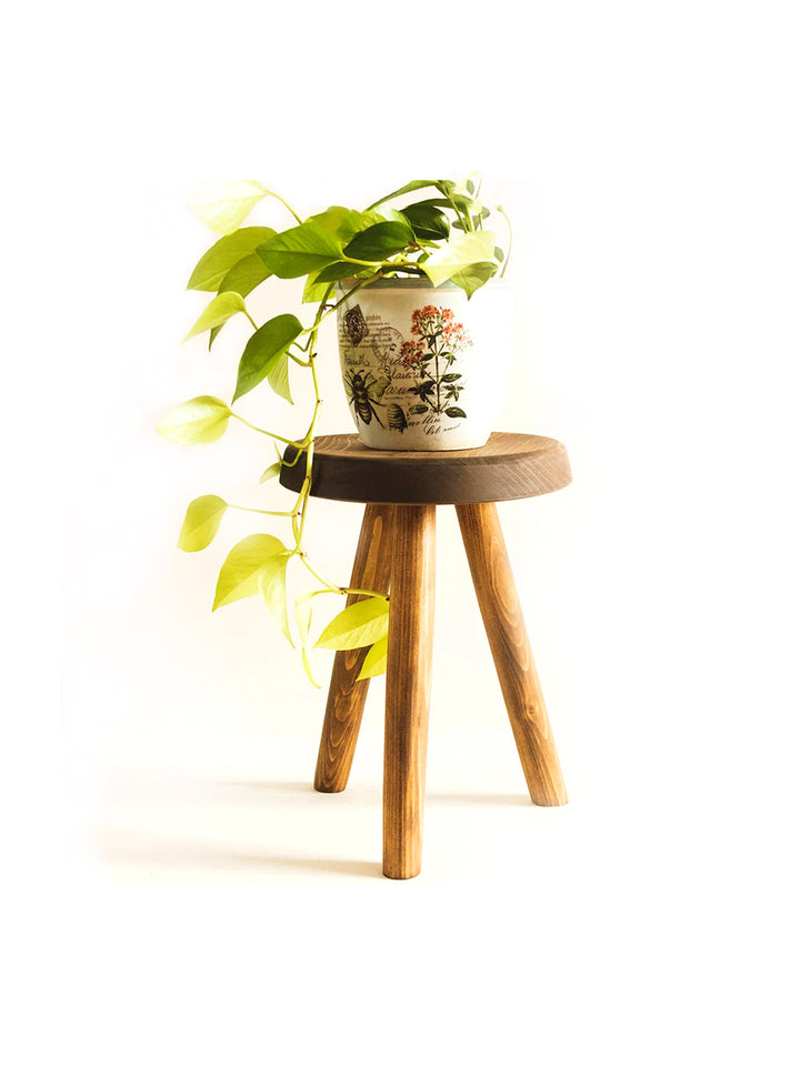 Handcrafted Wooden Tripod Plant Stool FTN Pots & Planters FTN0056