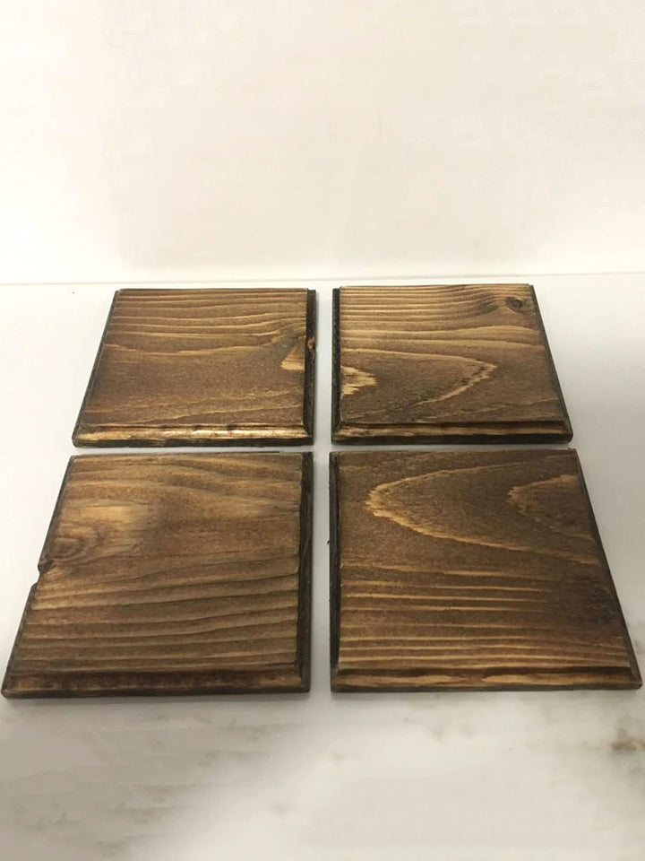 Handcrafted Barnboard Square Coffee Coasters FTN Coasters FTN0069-3