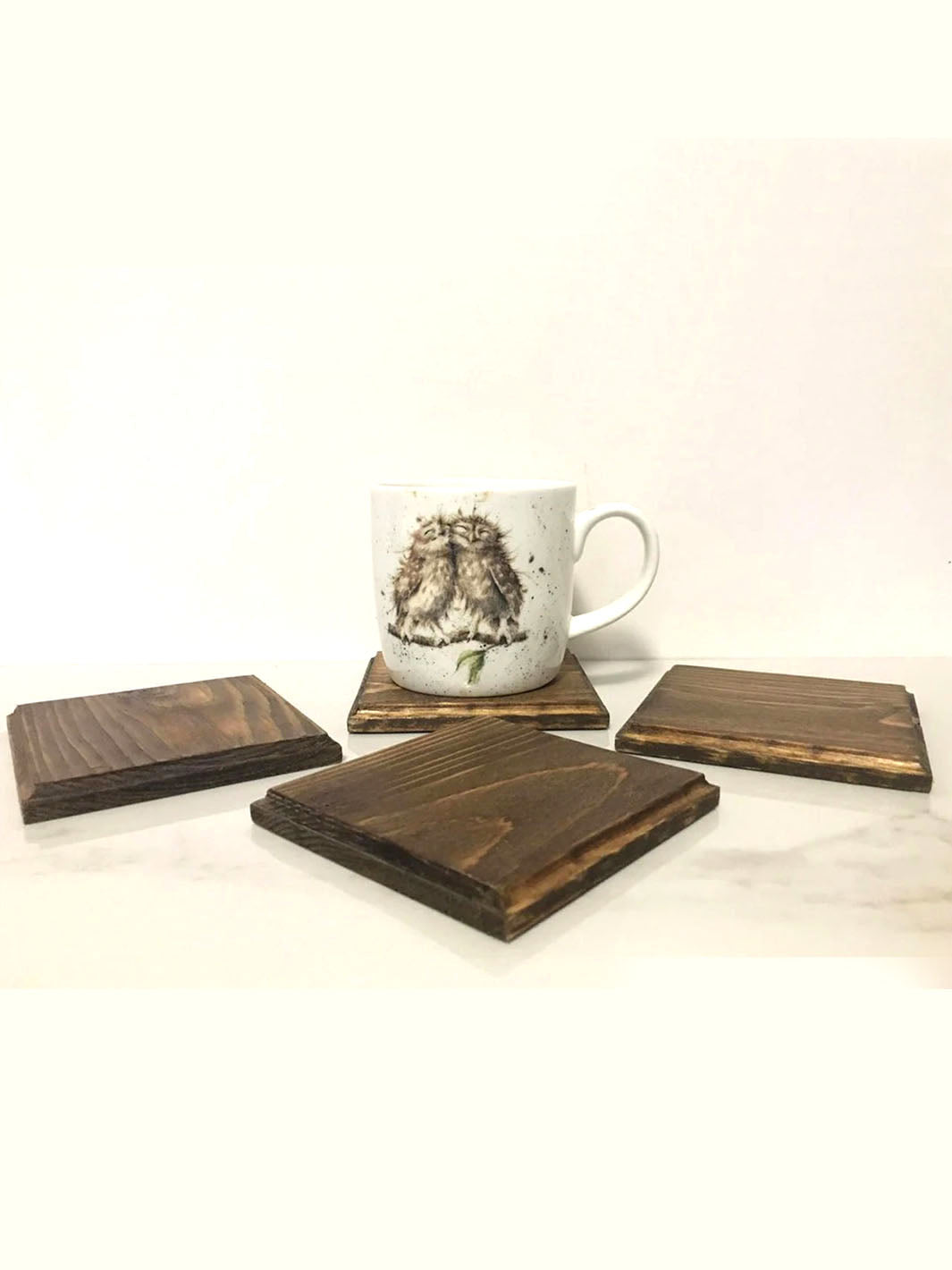 Handcrafted Barnboard Square Coffee Coasters FTN Coasters FTN0069-6