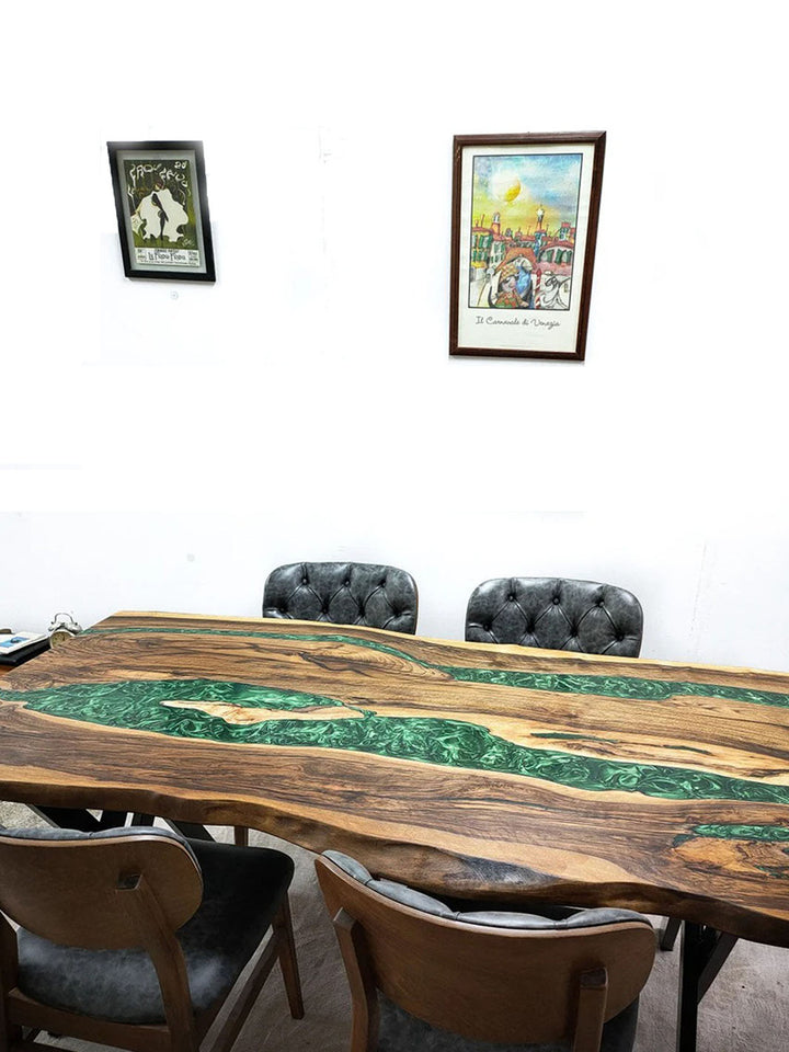 Custom Handcrafted Walnut Epoxy River Dining Room Wooden Countertop Table Harden Tables HWC-0087-5