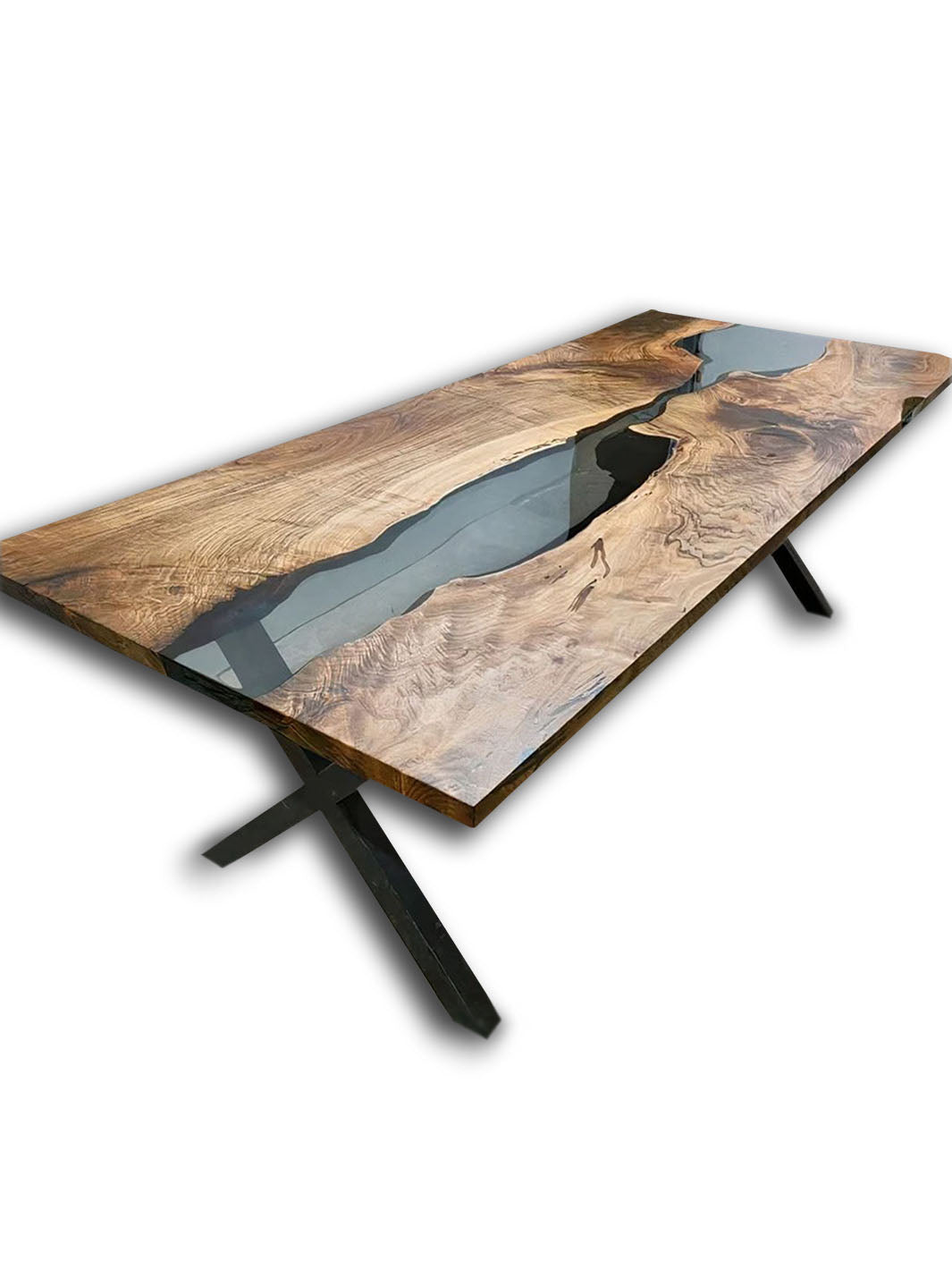 Custom Handcrafted Walnut Epoxy River Dining Room Wooden Countertop Table Harden Tables HWC-0087