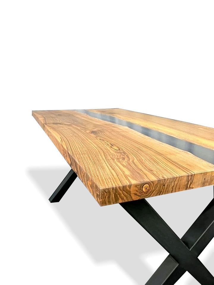 Solid Black Walnut Wood Epoxy Resin River Dining Table Harden Tables HWC-0276-1