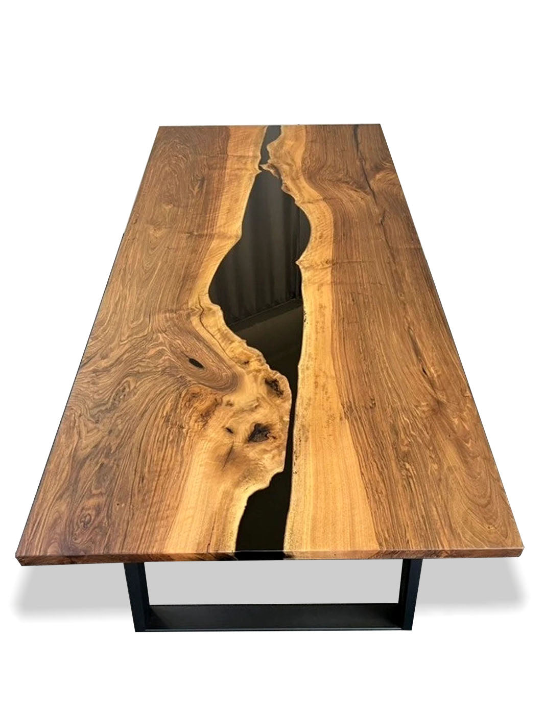 Solid Black Walnut Wood Epoxy Resin River Dining Table Harden Tables HWC-0276