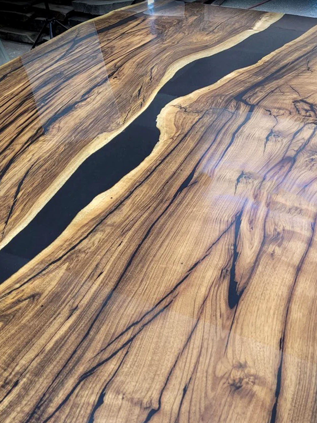 Handcrafted 10 Seater Custom Black Walnut Epoxy Conference Room Tables up to 16 foot Harden Tables HWC-0718-4