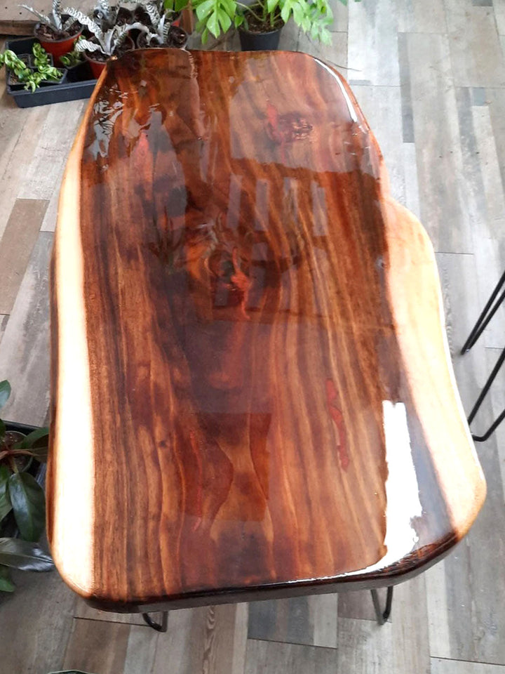 Handcrafted Epoxy River Monkey Pod Coffee Live Edge Table DaddyO's Tables -3