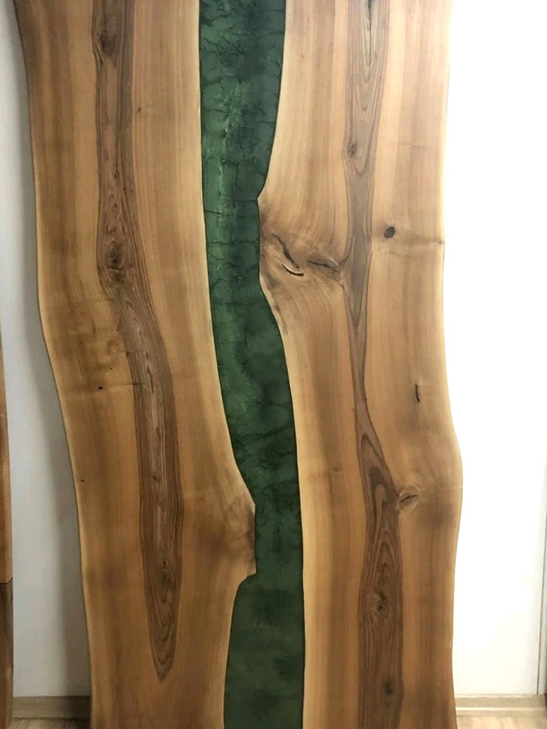 Handcrafted Walnut Blue Epoxy River Resin Dining Table