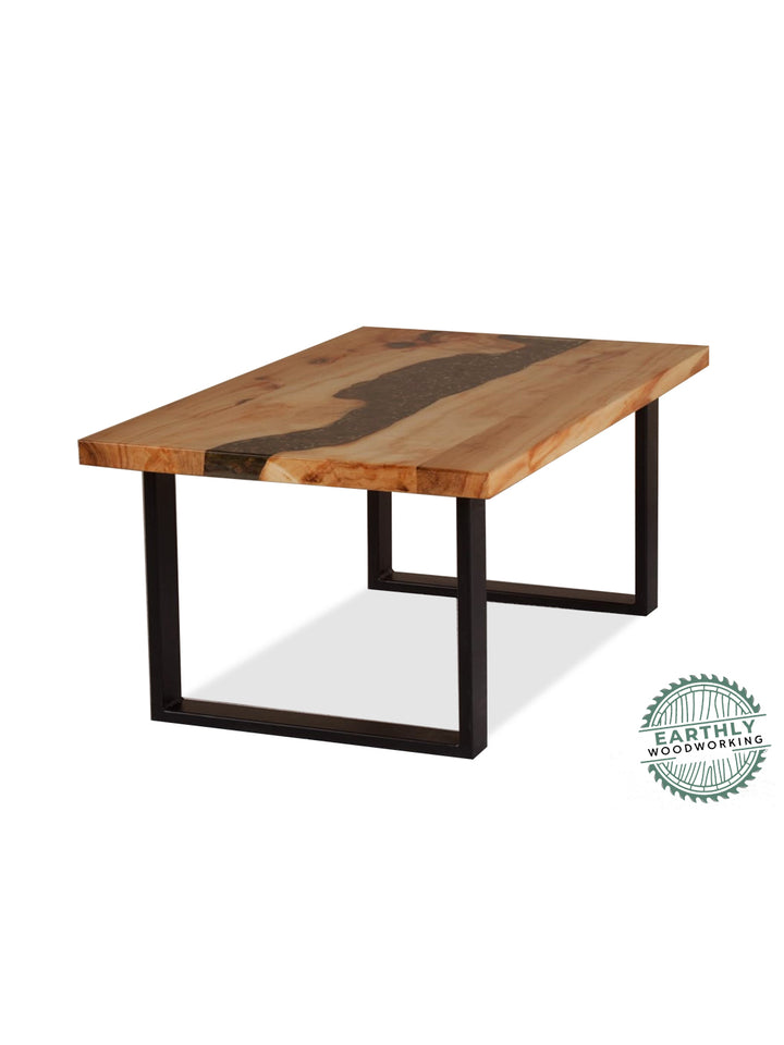 Hardwood Epoxy River Rock Coffee Table Earthly Comfort Woodworking Earthly Comfort-1
