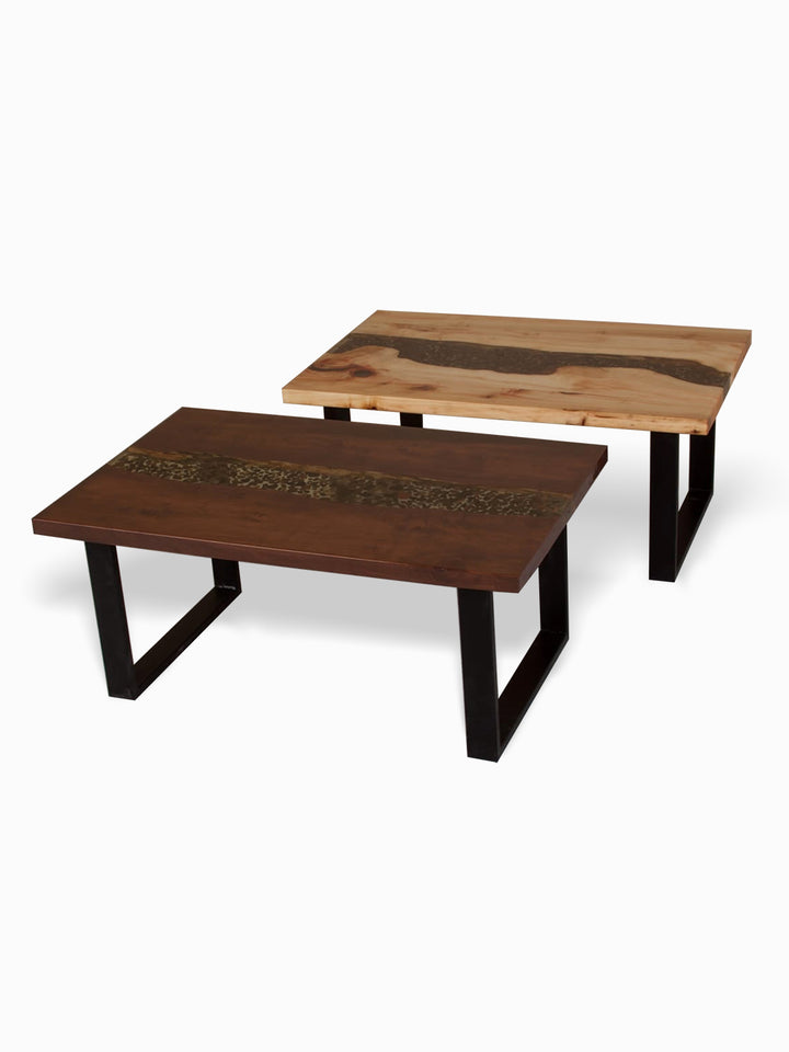 Hardwood Epoxy River Rock Coffee Table Earthly Comfort Woodworking Earthly Comfort  