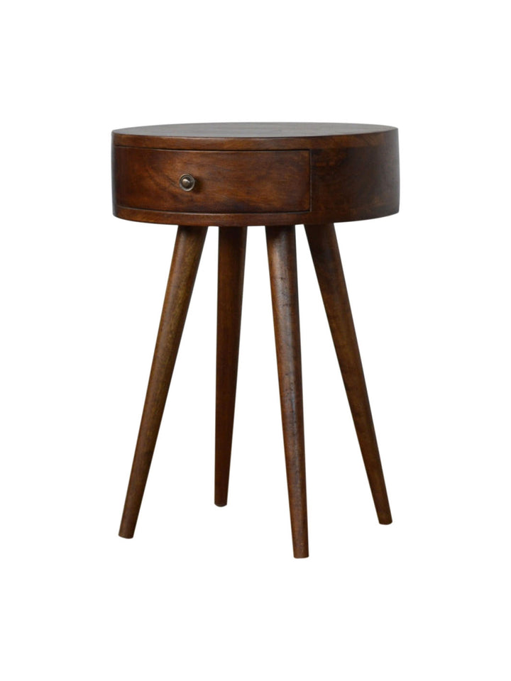 Artisan Furniture Nordic Chestnut Circular Shaped Nightstand