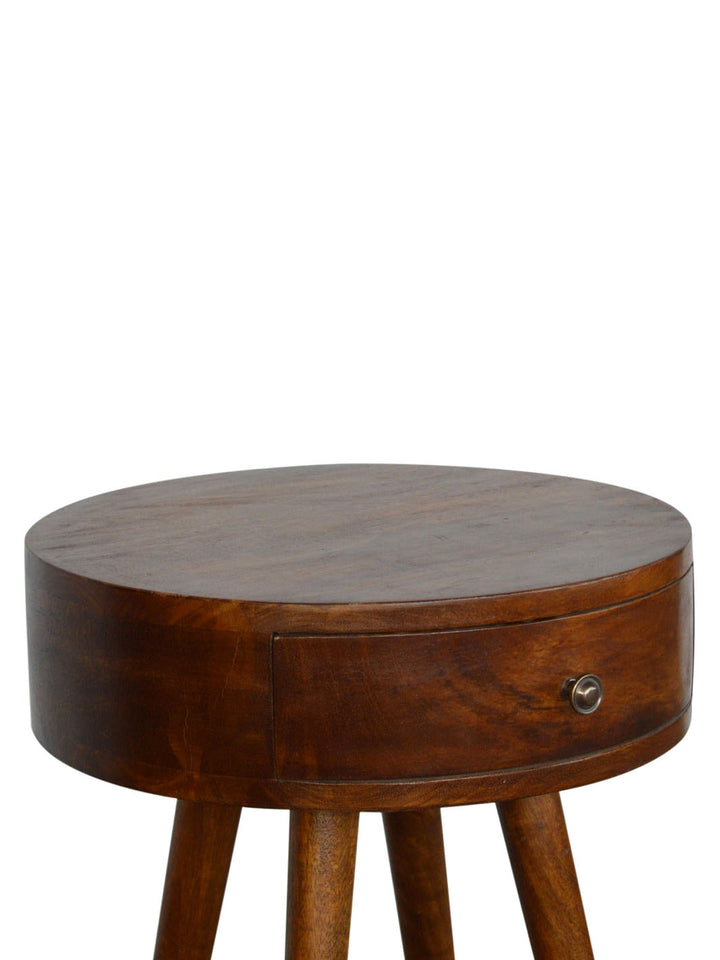 Artisan Furniture Nordic Chestnut Circular Shaped Nightstand