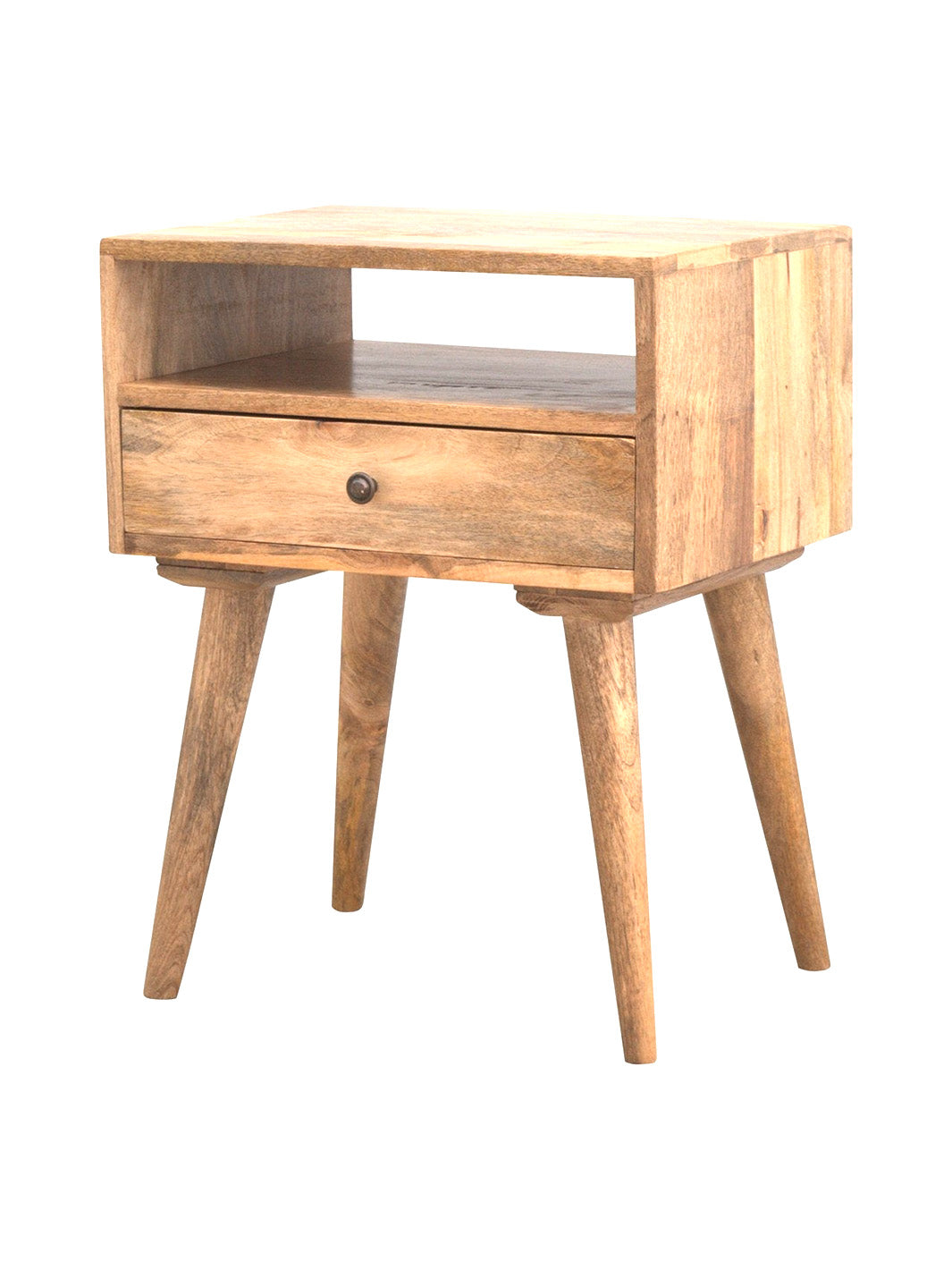 Artisan Furniture Modern Solid Wood Nightstand with Open Slot