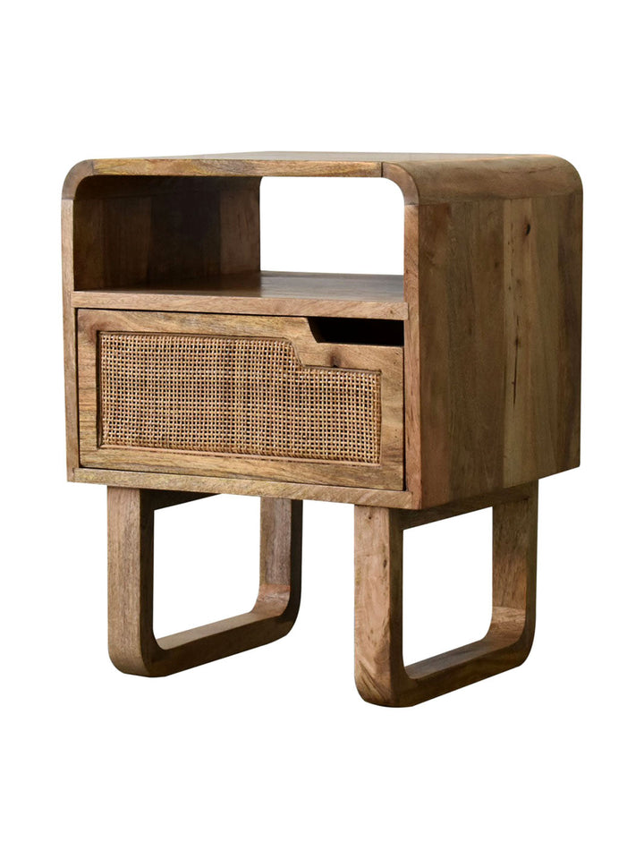 Tallin Wooden Bedside w/ U-Shaped Legs Artisan Furniture Nightstands IN1799-2