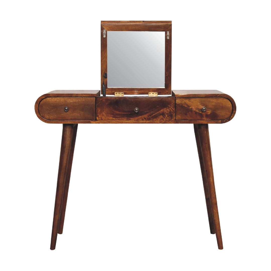 Artisan Furniture Chestnut Dressing Table with Foldable Mirror