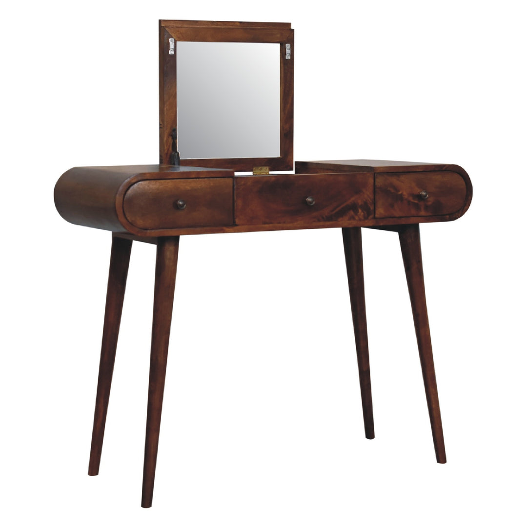 Artisan Furniture Chestnut Dressing Table with Foldable Mirror