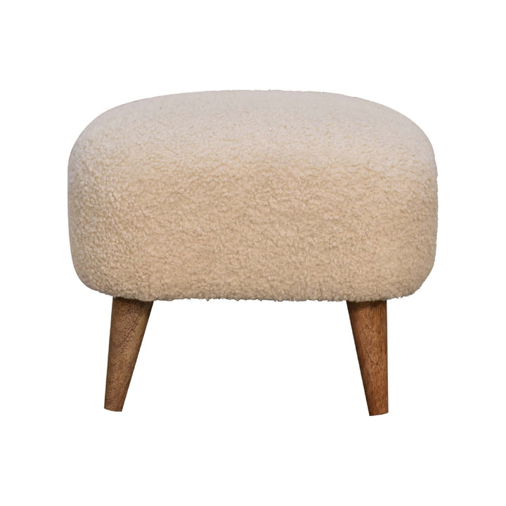 Boucle Cream Square Footstool Artisan Furniture  IN3306-1