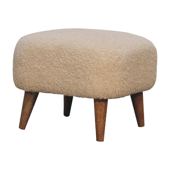 Boucle Cream Square Footstool Artisan Furniture  IN3306-2