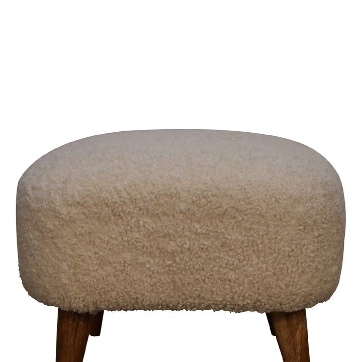 Boucle Cream Square Footstool Artisan Furniture  IN3306-4