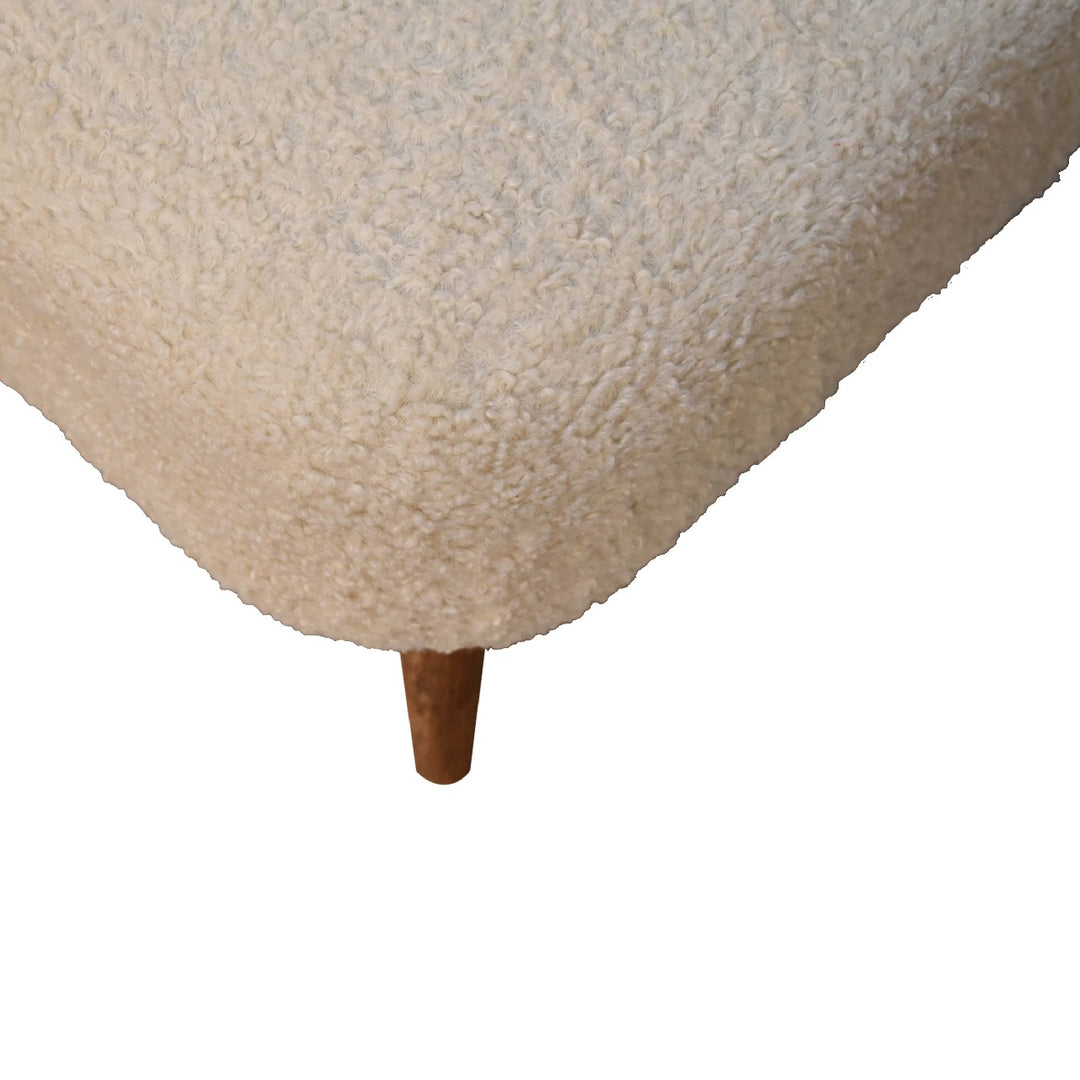 Boucle Cream Square Footstool Artisan Furniture  IN3306-5