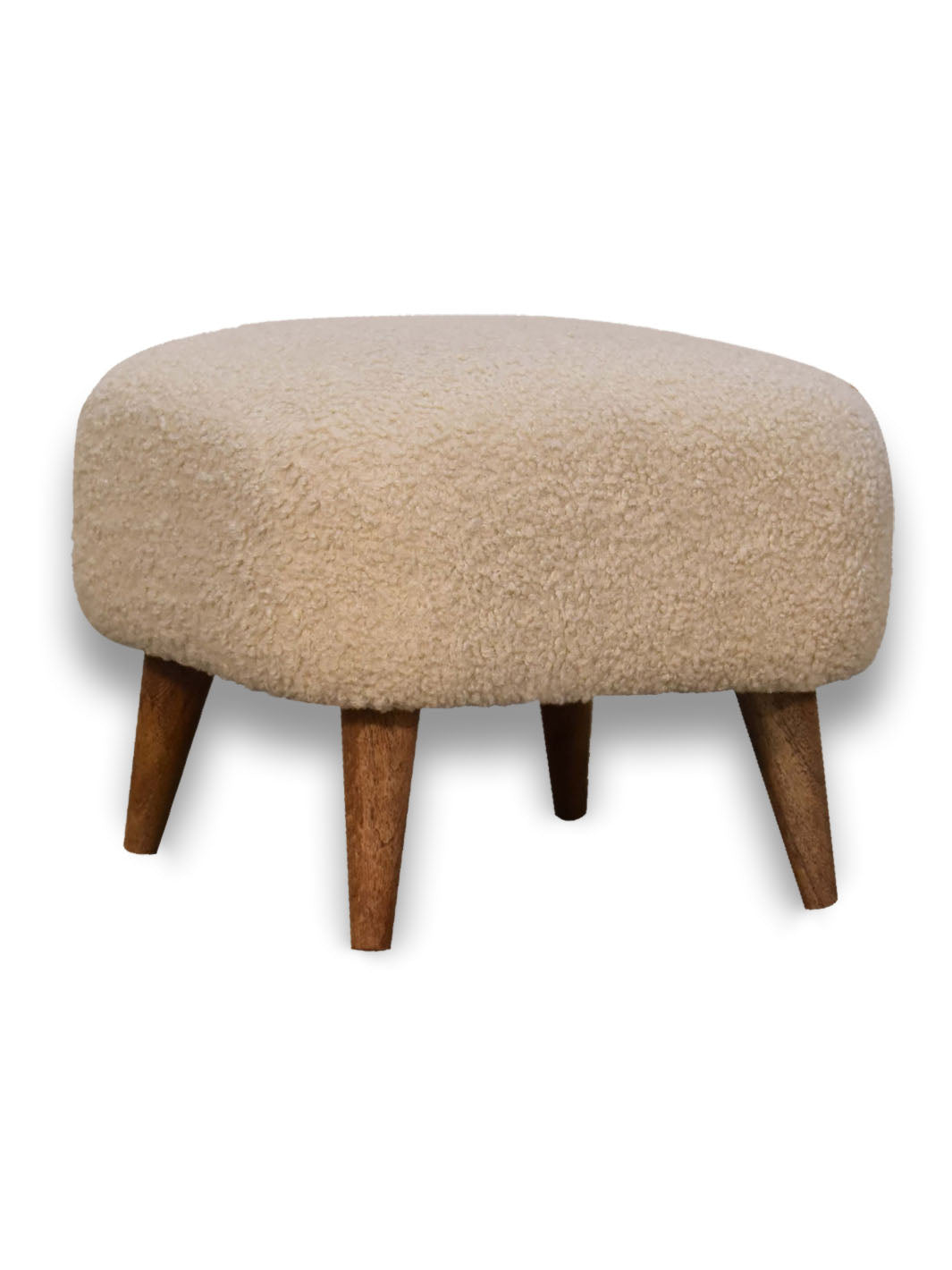 Boucle Cream Square Footstool Artisan Furniture  IN3306
