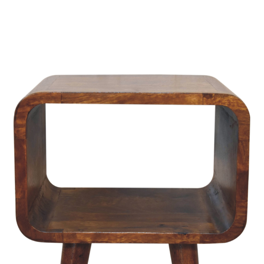 Artisan Furniture Nightstands Mini Chestnut Curved Open Bedside IN3311