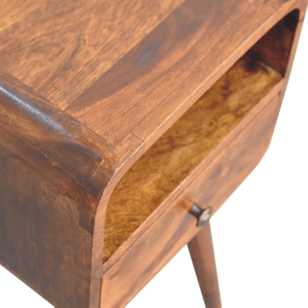 Artisan Furniture Mini Chestnut Curved Bedside with Open Slot