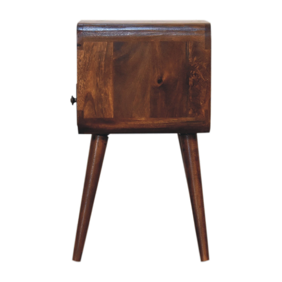 Artisan Furniture Nightstands Mini Chestnut Curved Bedside with Open Slot IN3313