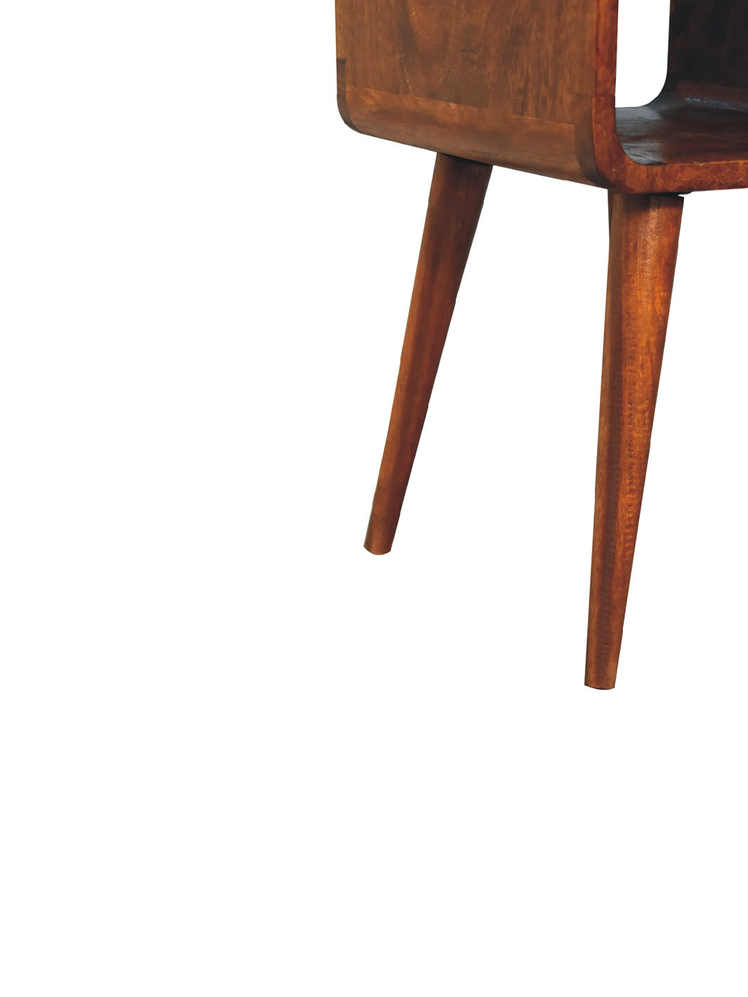 Artisan Furniture Nightstands Mini Chestnut Curved Bedside with Lower Slot IN3350