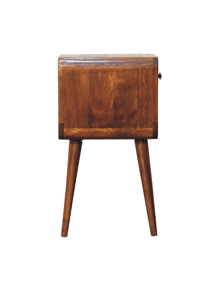 Mini Chestnut Curved Bedside with Lower Slot Artisan Furniture  IN3350-8
