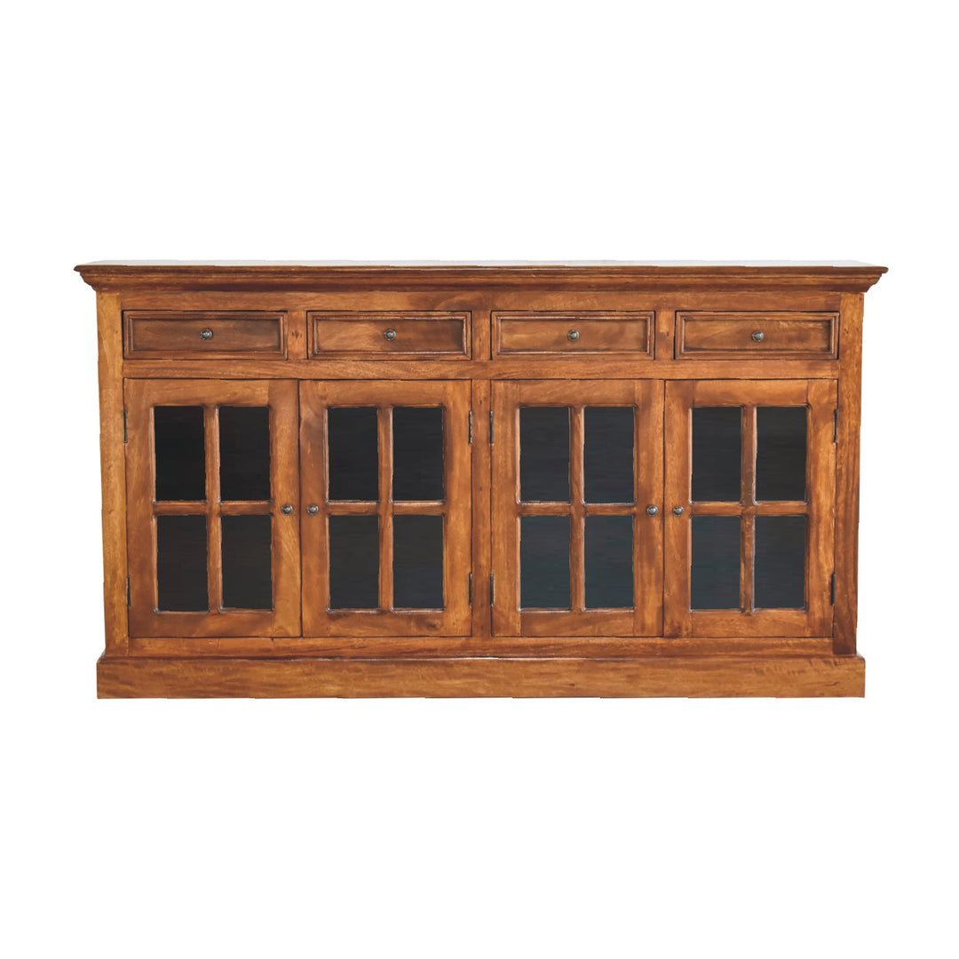 Artisan Furniture Large Chestnut Sideboard with 4 Glazed Doors