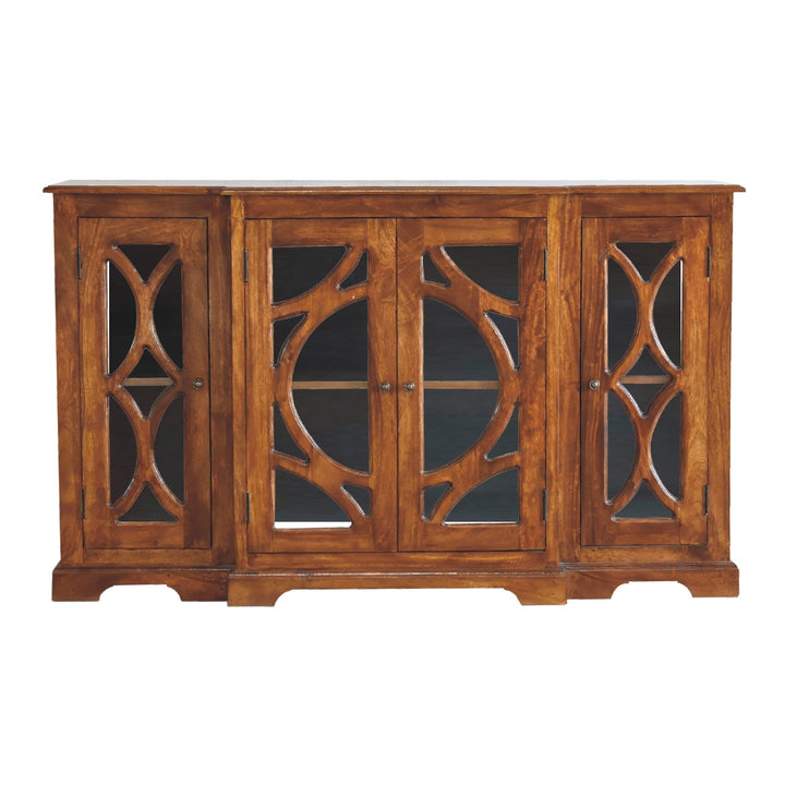 Artisan Furniture Chestnut Sideboard Hand Carved Glazed Doors