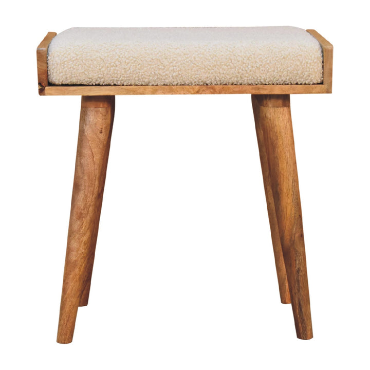 Boucle Cream Tray Style Footstool Artisan Furniture  IN3433-1