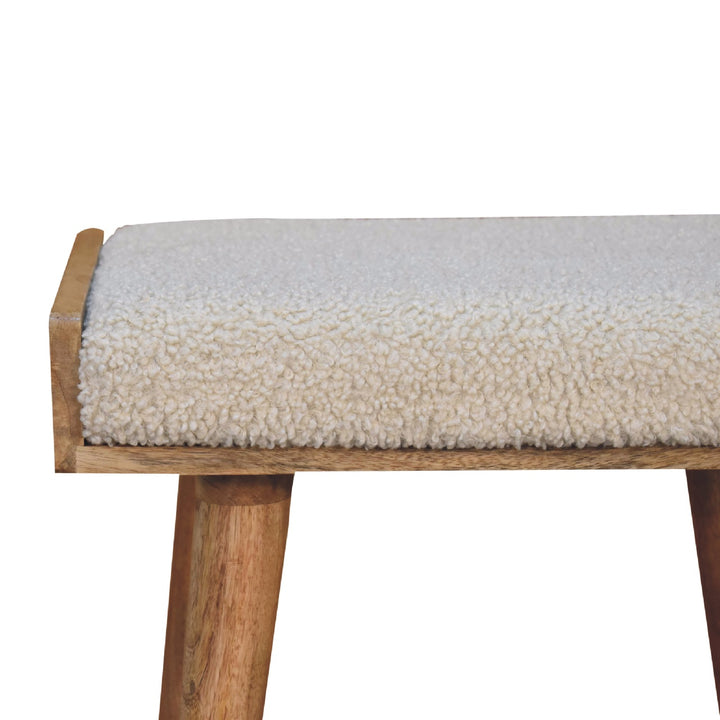 Boucle Cream Tray Style Footstool Artisan Furniture  IN3433-4
