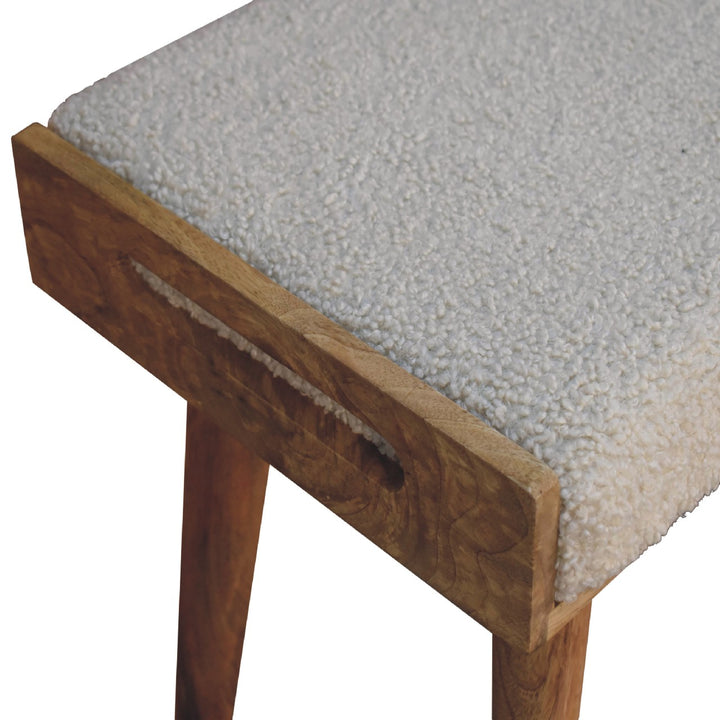 Boucle Cream Tray Style Footstool Artisan Furniture  IN3433-5
