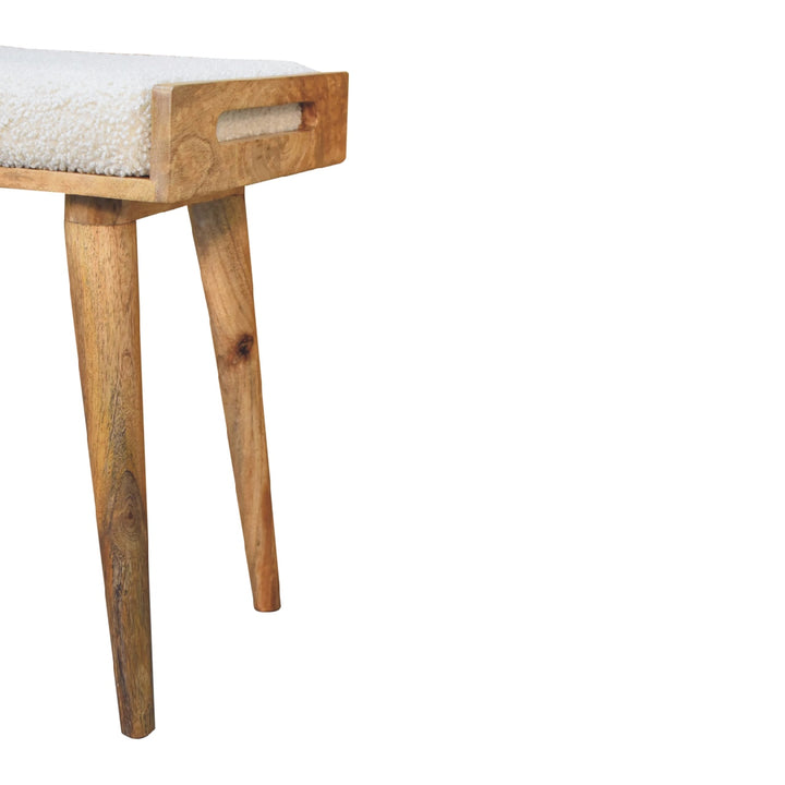 Boucle Cream Tray Style Footstool Artisan Furniture  IN3433-8