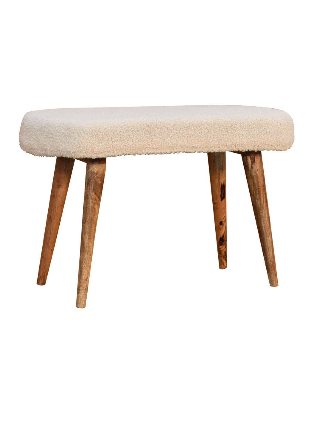 Boucle Cream Nordic Bench Artisan Furniture  IN3435-2