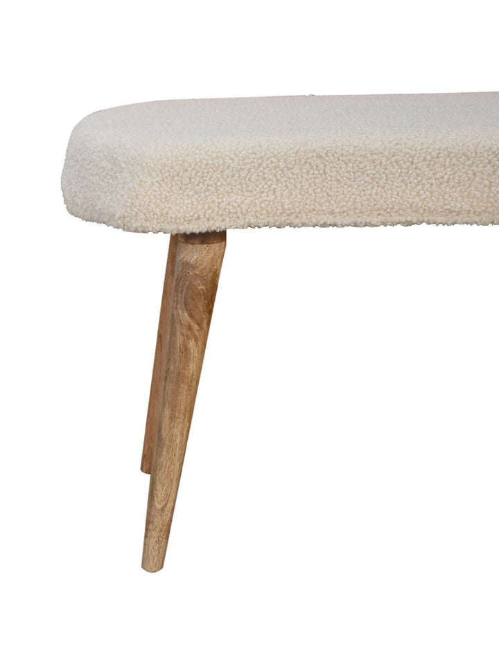 Boucle Cream Nordic Bench Artisan Furniture  IN3435-4