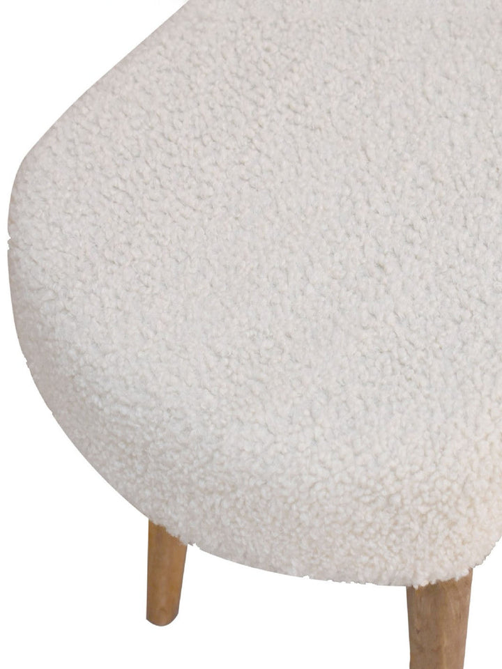 Boucle Cream Nordic Bench Artisan Furniture  IN3435-5