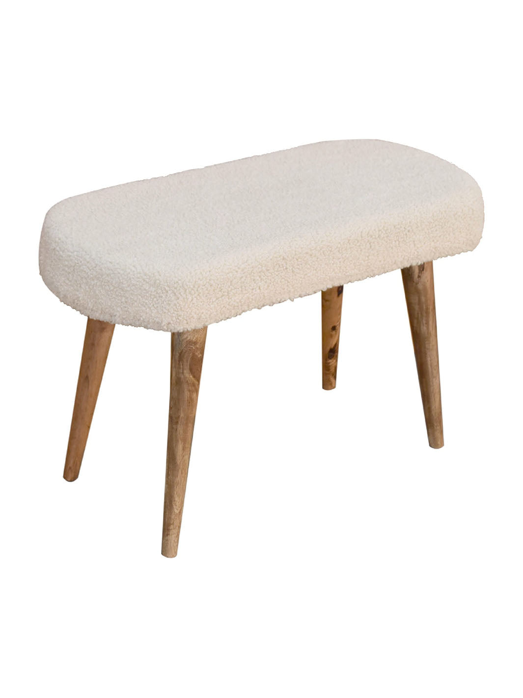 Boucle Cream Nordic Bench Artisan Furniture  IN3435-6
