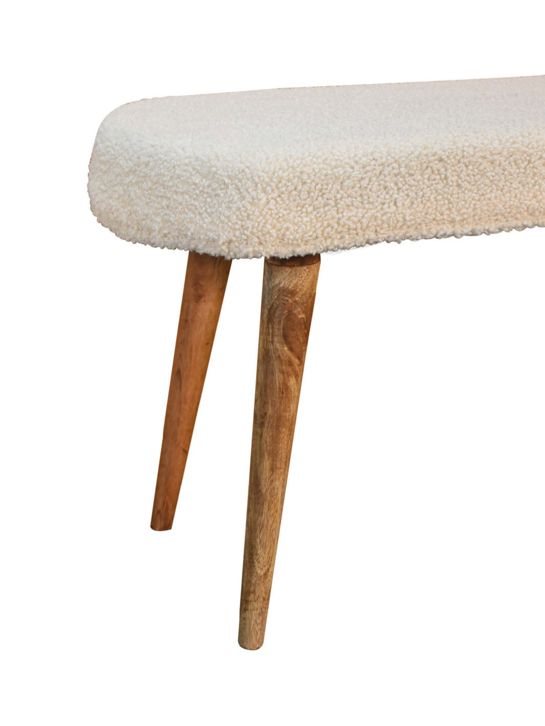 Boucle Cream Nordic Bench Artisan Furniture  IN3435-7