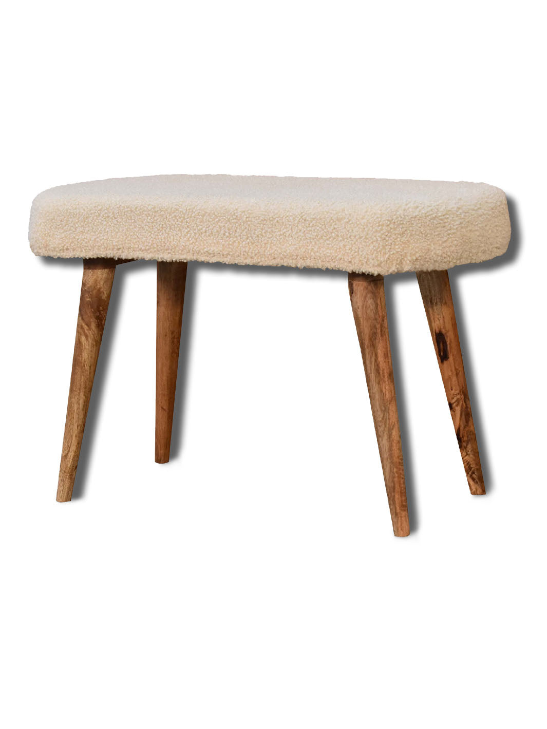 Boucle Cream Nordic Bench Artisan Furniture  IN3435
