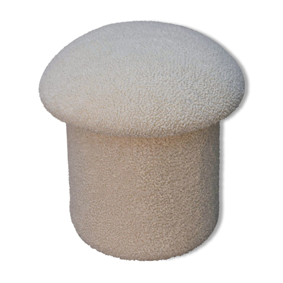Cream Boucle Mushroom Footstool Artisan Furniture  IN3479-1
