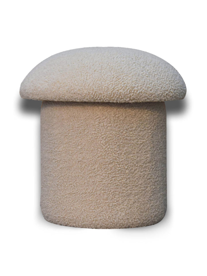 Cream Boucle Mushroom Footstool Artisan Furniture  IN3479
