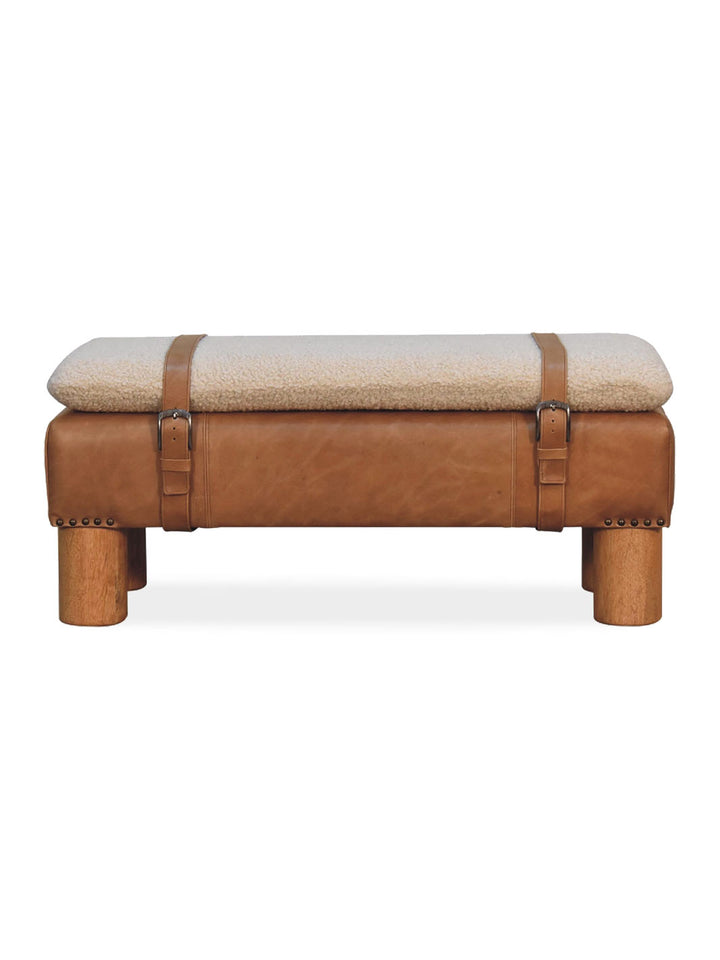 Strapped Cylinder Bench Artisan Furniture  IN3497-1