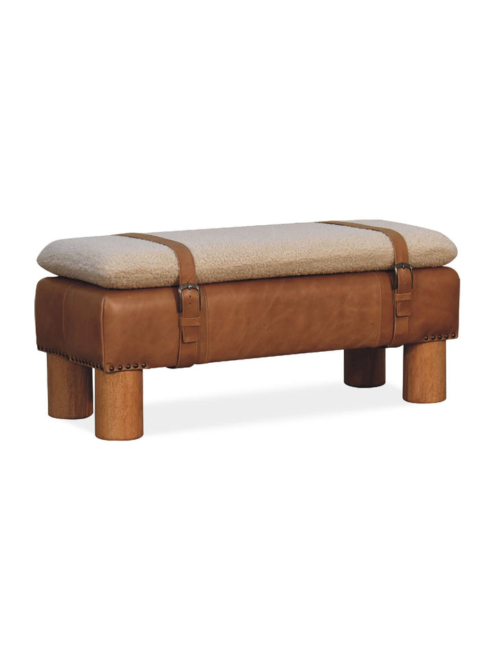 Strapped Cylinder Bench Artisan Furniture  IN3497