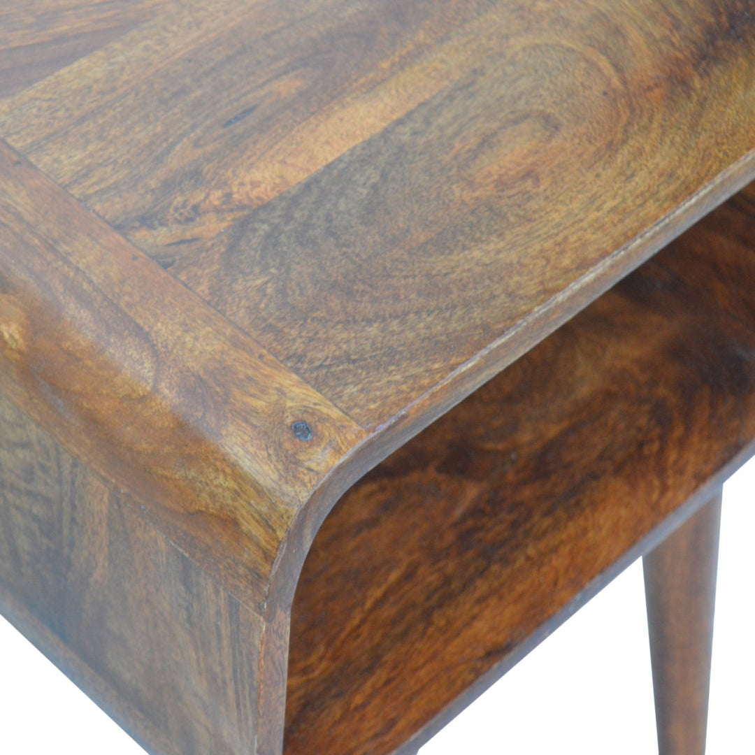 Artisan Furniture Curved Open Chestnut Bedside Table