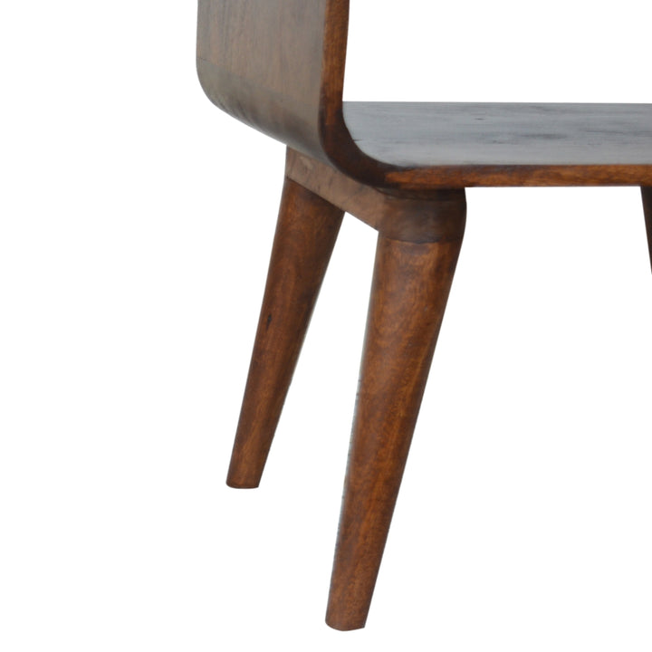 Artisan Furniture Curved Open Chestnut Bedside Table