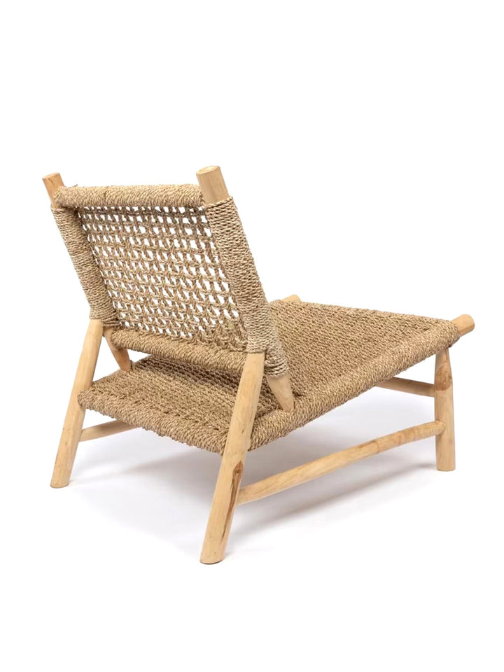 Handcrafted Moroccan Rope Seated Wooden Armchair Libitii Chairs LIB-0034-1