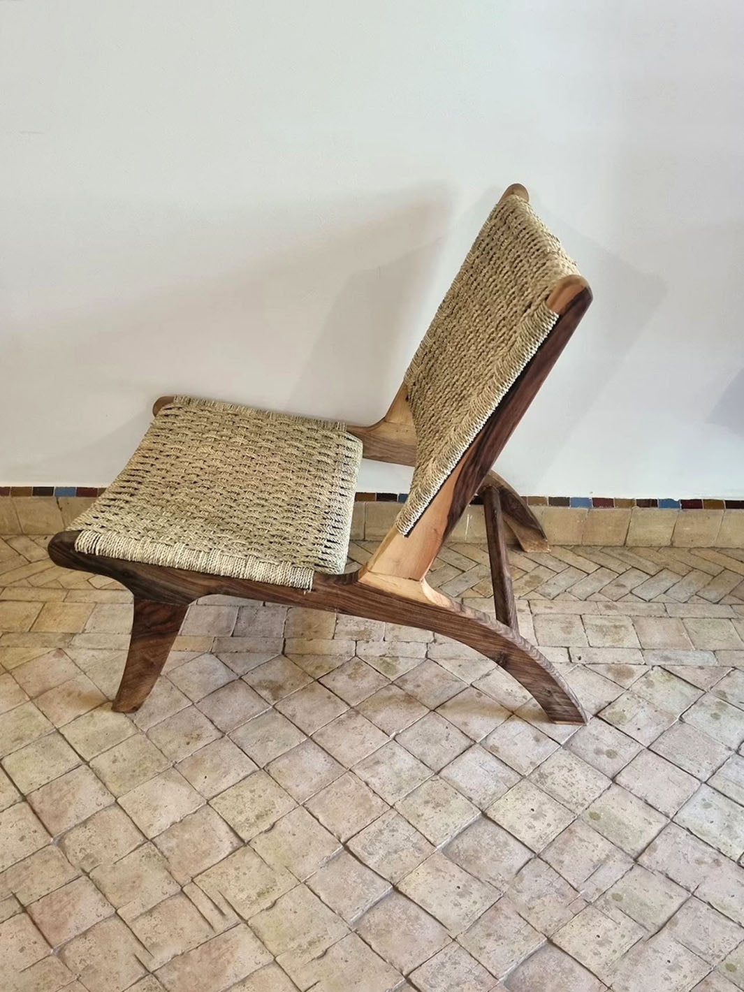 Handcrafted Artisanal Moroccan Ropes Wooden Armchair Libitii Chairs LIB-0082-4